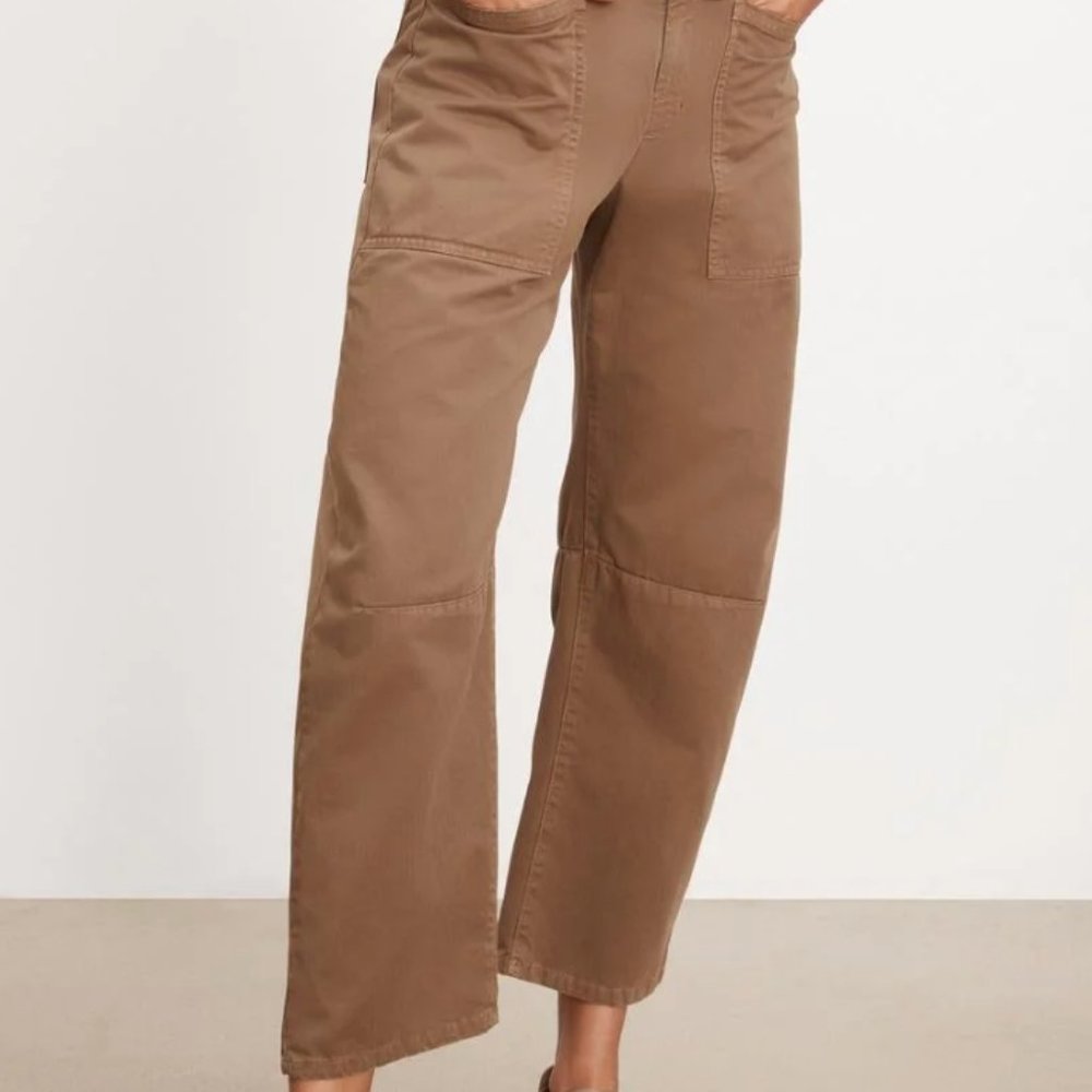 Velvet navy barrel pants